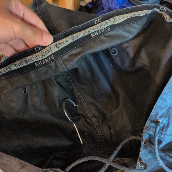 Vintage Calvin Klein Jeans Charcoal Lace-Up Rain Jacket Y2K 90's - Picture 8 of 13